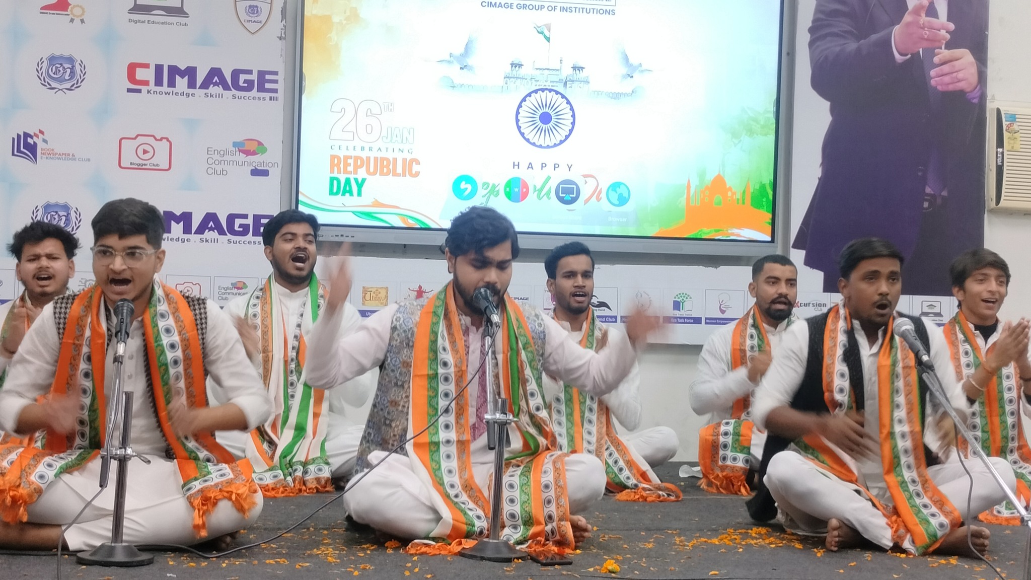 Students participating in Republic Day parade and cultural programs