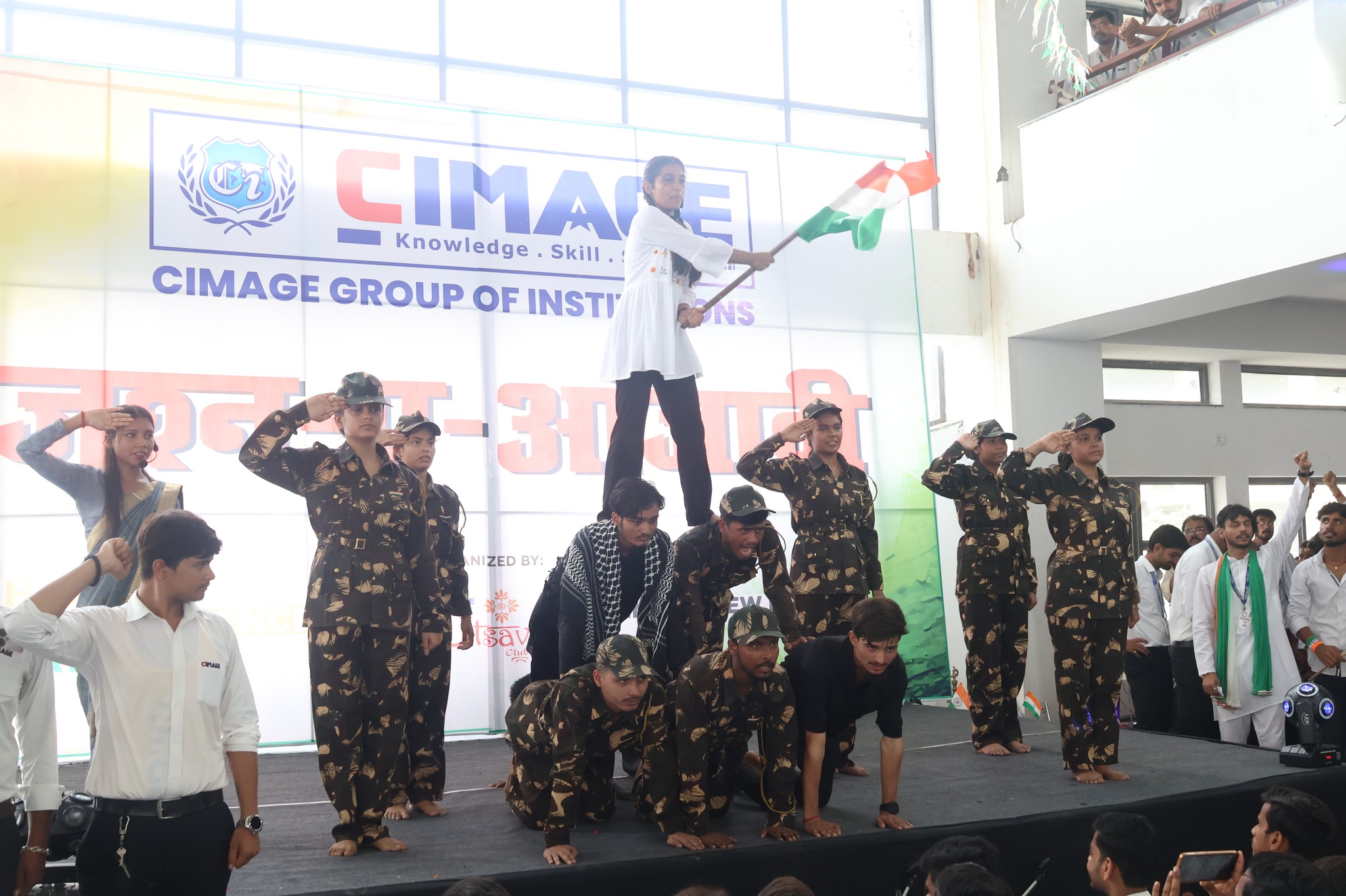 Flag hoisting ceremony and patriotic performances