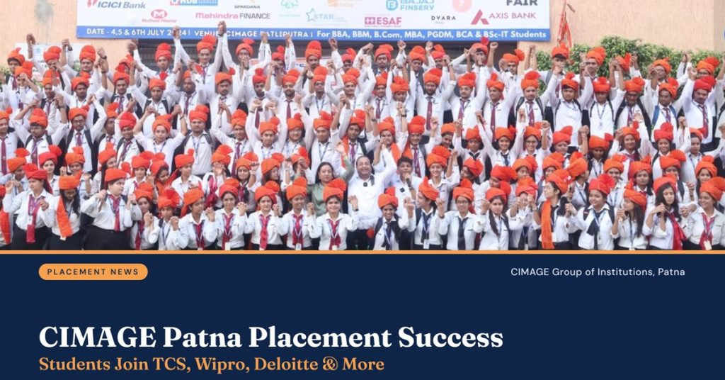 CIMAGE Patna students celebrating placements with TCS, Wipro, Deloitte and other companies